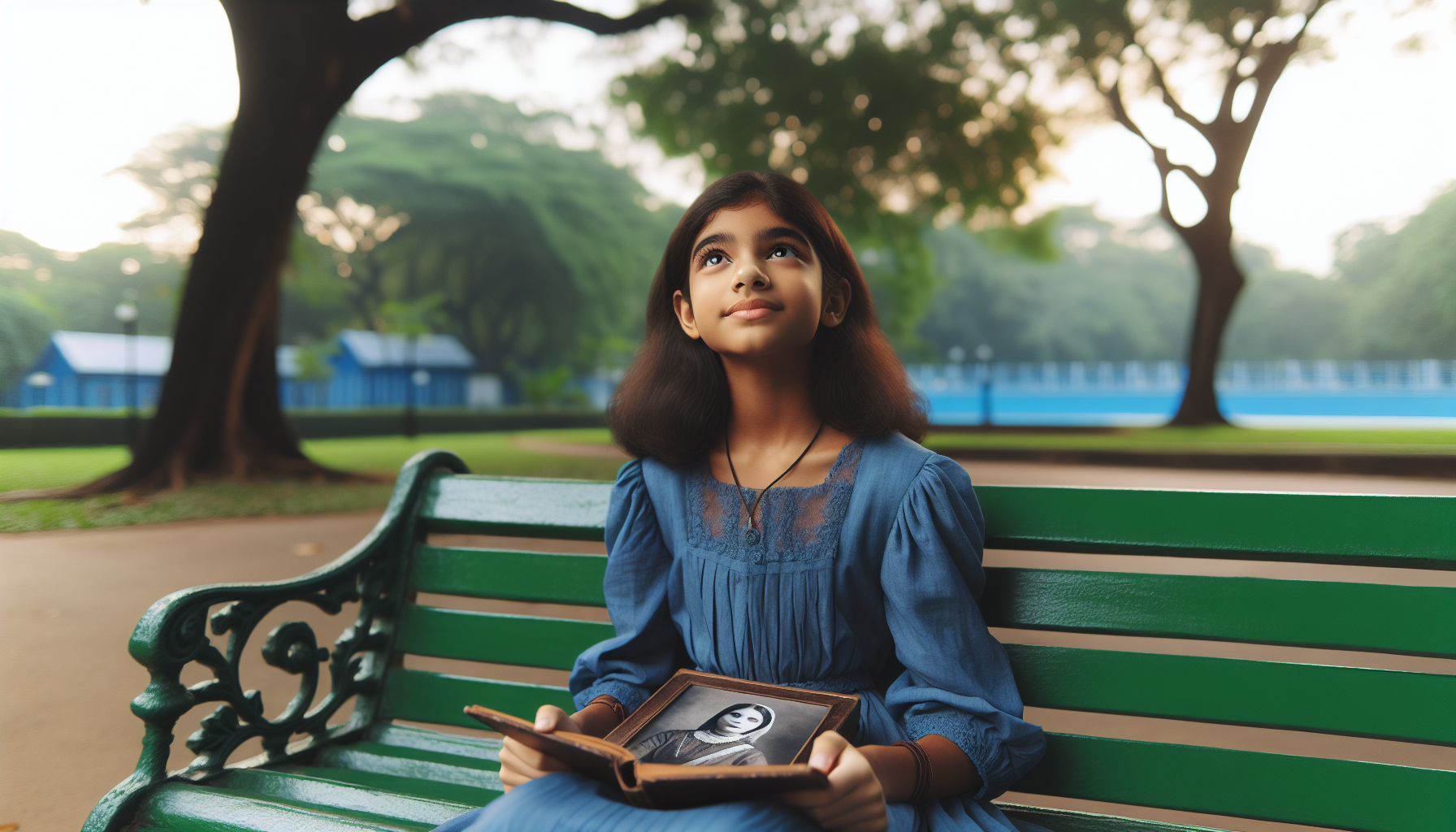 a young girl inspired by a historical female figure, dreaming big